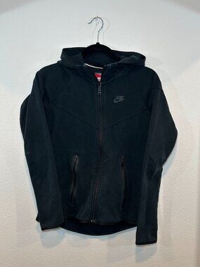 Nike Women's Athletic Full Zip Black Hoodie Tech Fleece Jacket Size Small